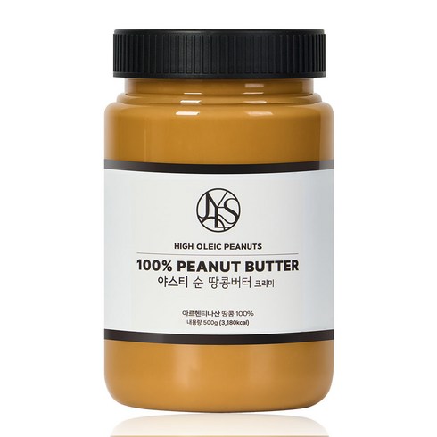 야스티 순 땅콩버터 크리미 100% 무첨가, 500g, 1개