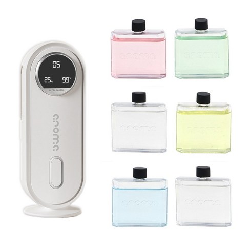 HK sell 시에트 스마트 전자 디퓨저 USB 충전식 7단계 자동분사 미스트, 디스펜서+혼합리필 6개, 45ml, 1개