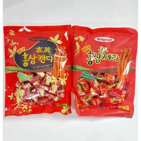 맛고을 뉴 고려홍삼캔디 + 맛고을 뉴 골드 홍삼제리, 2개, 300g