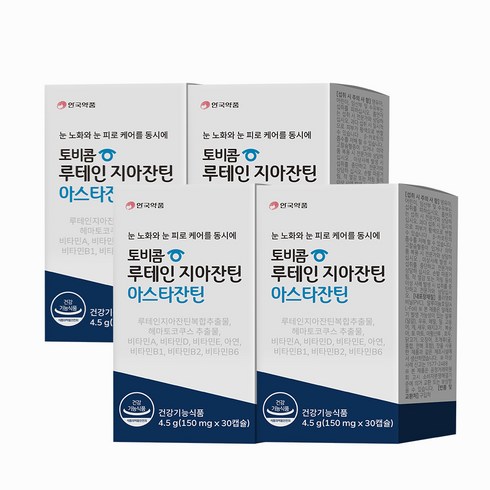 안국약품 토비콤 루테인 지아잔틴 아스타잔틴, 30정, 4개
