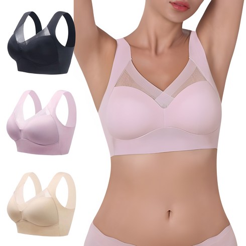 토이앤스티치 여성 노와이어 프리미엄 심리스 브라 브래지어 3종세트
