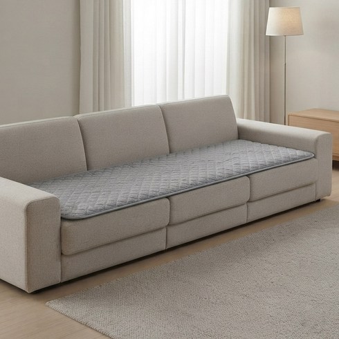 머묾 카본탄소 65cm 광폭 두툼한 쇼파 온열방석 3인용~5인용, 5인용 (65x210cm), 소프트실버