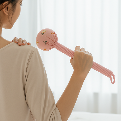 홀리크 두들이 쿠션 안마봉 두드림 전신 마사지봉, 천연 쑥향 핑크, 1개