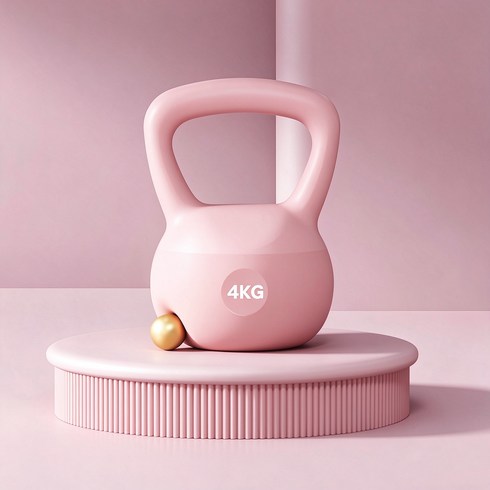 코어 전신운동 케틀벨, 1개, 4kg, 핑크색