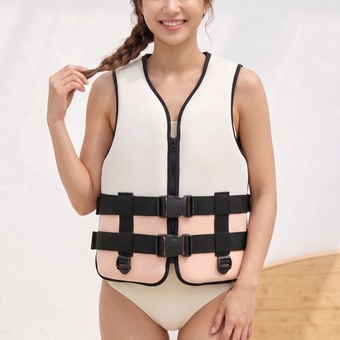 서브22 네오플렌 구명조끼 부력보조복 라이프자켓, 크림베이지