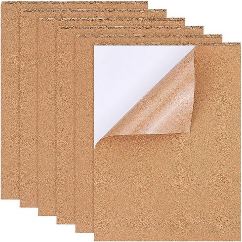 8개 자착 코르크 단열판 사각형은 게시판 벽 장식용 DIY 공예품 30x21x0.1cm, 1mm