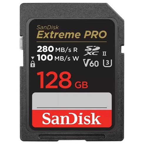 샌디스크코리아 공식인증정품 Extreme Pro 익스트림 프로 SDXC UHS-2 SD메모리카드 UHS-II V60 SDXEP 128GB, 1개