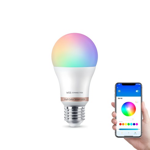위즈 컬러 앰비언스 LED 스마트 전구 8.5W, RGB, 1개