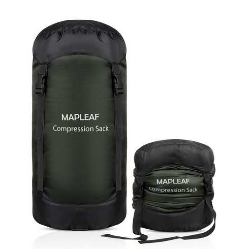 Mapleaf 압축 파우치 50% 압축 가능 스태프 백 대용량 30L/20L/15L/10L 초경량 슬리핑백 수납 압축 백 슬리핑백 수납 파우치 발수성 캠핑 용품 등산 여행, 1개, Olive Green-30L