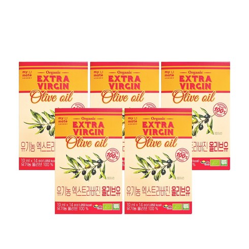 마이메이트 유기농 엑스트라버진 올리브오일 14p, 140ml, 5개