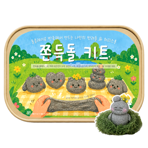 쫀득돌 클레이 키트 반려돌 워리스톤 만들기 세트 DIY 돌점토 락클레이, 1개, 400g, 회색