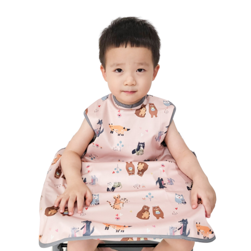 벨베이비 식탁일체형 방수 턱받이 나시 완전커버 라지, (리뉴얼)알콩달콩 동물가족, 1개, 1개입