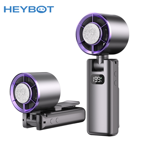 HEYBOT 냉각패드 클립형 휴대용 손선풍기 회전형 탁상용 미니 선풍기, 회색, X05