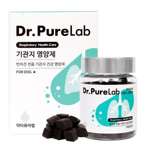 닥터퓨어랩 강아지 기관지 영양제 호흡기 면역력 기침 켁켁거림, 1개, 호흡기/기관지, 60정