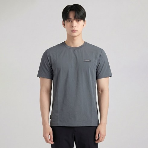 디스커버리 남성 냉감 기능성 우븐 오버핏 반팔 티셔츠