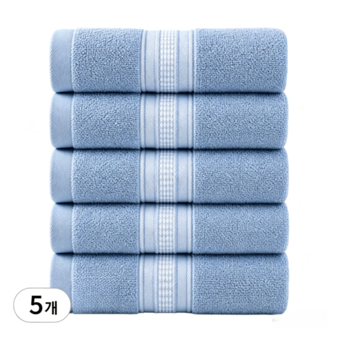 Ahomeone 호텔 수건 40수 프리미엄 순면 수건 부드러운 데일리 세면 타월, 5개, 블루