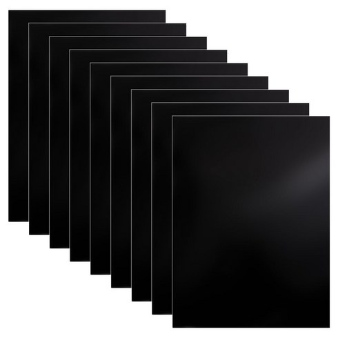 10개 검은색 조각 시험지 단면 표기지 양면 레이저 마킹 용지 A4 조각기 조각재료 직사각형 281x211x0.2mm, 검정색
