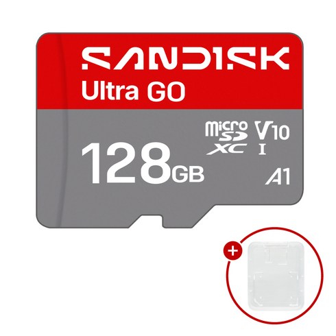 샌디스크 마이크로SD카드 Ultra GO SDSQUGN + SD카드 케이스 패키지, 1개, 128GB