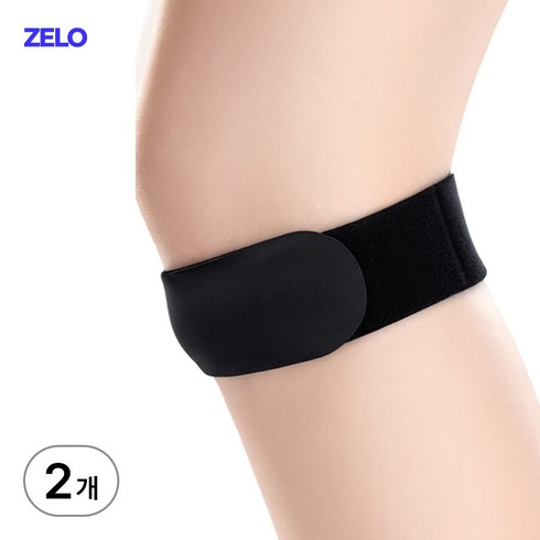 ZELO 고탄력 슬개골 무릎보호대 러닝 슬개건무릎보호대, 블랙, 2개