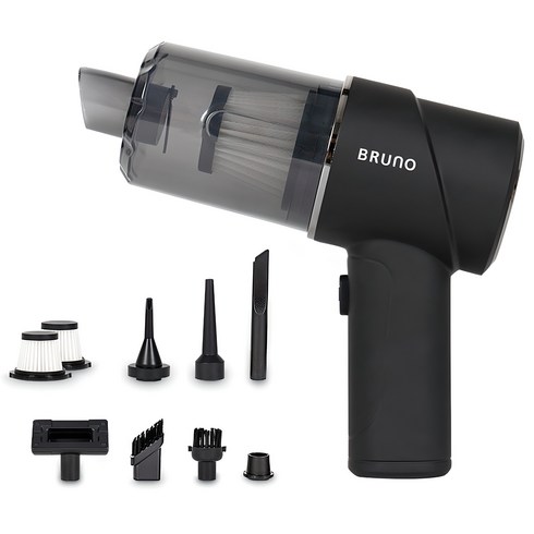 BRUNO 충전식 미니 핸디 무선 청소기, 블랙, BVC-2314M