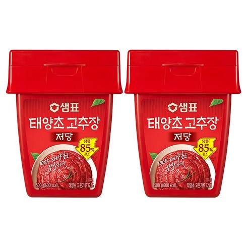 샘표 저당 태양초 고추장, 500g, 2개