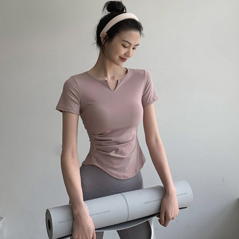 여성 반팔 요가 티셔츠 여름 러닝 티셔츠 와이어리스 스포츠 브라탑 스판덱스 요가복 상의 여성 헬스 반팔 스판덱스 헬스 요가 상의 통 속건 슬림 날씬 고신축성 여자 필라테스 반팔