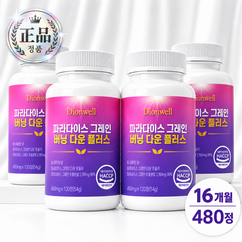 디온-well 100% 정품 파라다이스 그래인 그레인 버닝, 4개, 120정