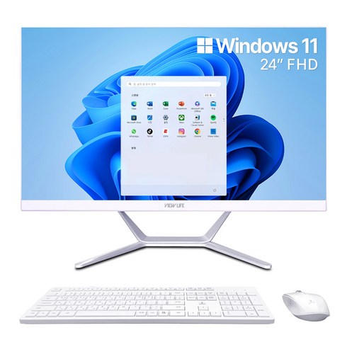 뷰라이프 2025 올인원 PC 24 셀러론 인텔 11세대, 화이트, 8GB, 256GB, WIN11 Pro, AP-D238-N5