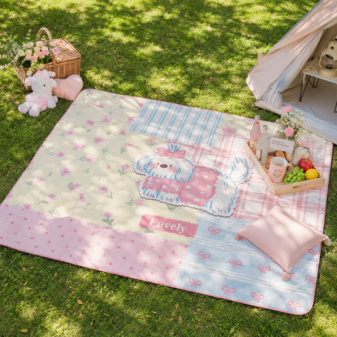 리노아 방수 방습 피크닉 매트 대형 두꺼운 접이식 캠핑 돗자리 휴대용 야외 매트, 핑크