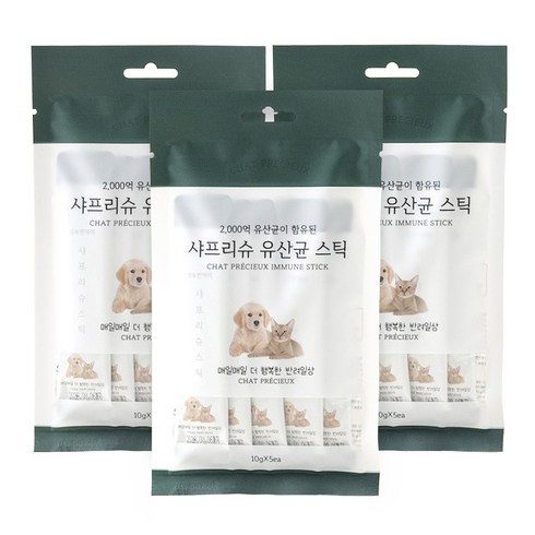 샤프리슈 유산균 15일 수의사가 만든 강아지 고양이 반려동물 유산균 짜먹는 츄르형 유산균, 3개, 장건강/유산균, 5회분