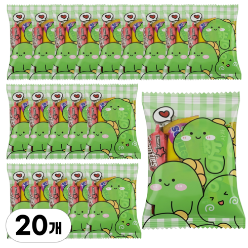 대용량 단체간식 행사 답례품 어린이집 생일 선물 간식 세트 유치원 학교 교회 크리스마스 구디백 GD13, 20개, 간식꾸러미