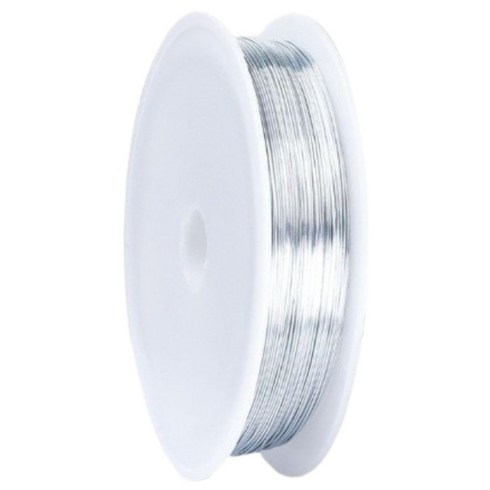 부드러운 철 와이어 0.3mm x 50m, 02 실버, 1개