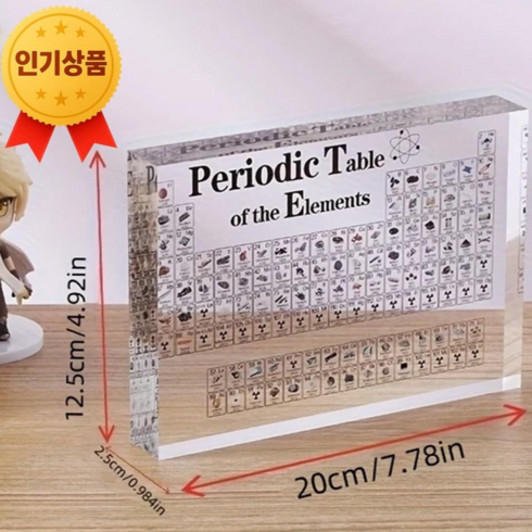 스마트픽 원소 주기율표 아크릴 디스플레이 투명 고화질 과학 장식 학습용 소품, 투명색상