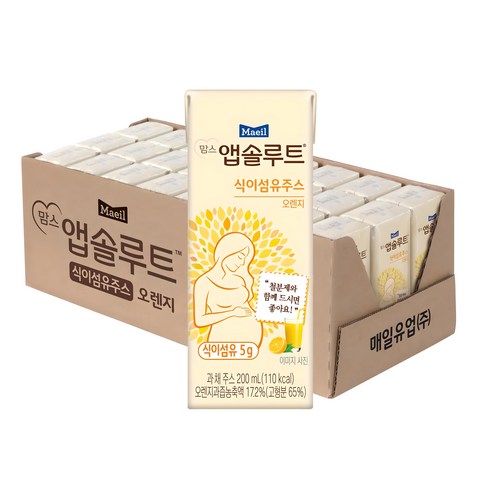맘스앱솔루트 식이섬유 주스, 200ml, 24개