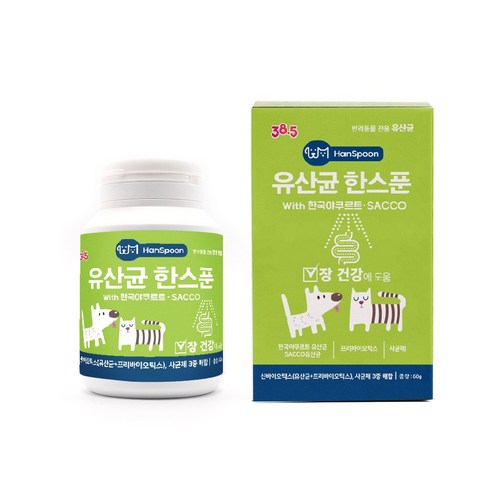 385도씨 반려동물 유산균한스푼 영양제, 장건강/유산균, 60g, 1개