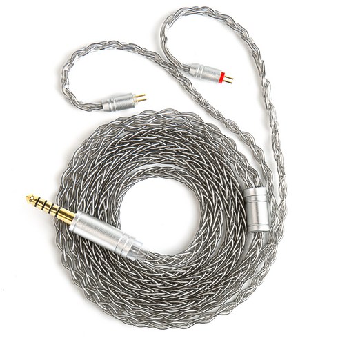 Keephifi KBEAR ST12/ST12Plus 8가닥4N 무산소동도금 업그레이드 케이블 For KZ TRN TANGZU 수월우, 4.4mm 2PIN, 1.2m, 회색, 1개