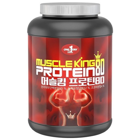 원데이뉴트리션 머슬킹 80 단백질 프로틴 헬스 보충제, 2kg, 2개