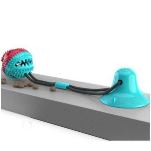 강아지 셀프 간식볼 터그장난감, 1개, 둥근볼 블루