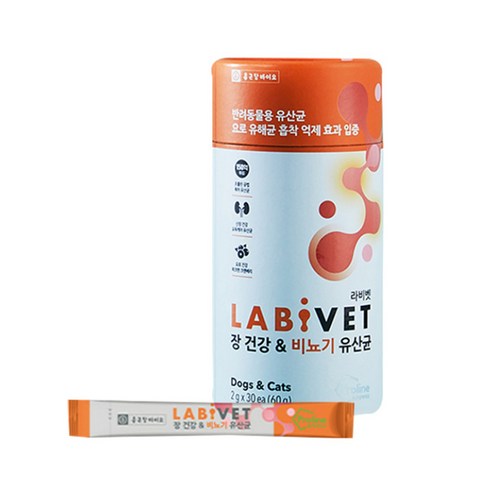 종근당 라비벳 독&캣 장건강&신장유산균 1박스(30포), 1개, 신장, 30회분
