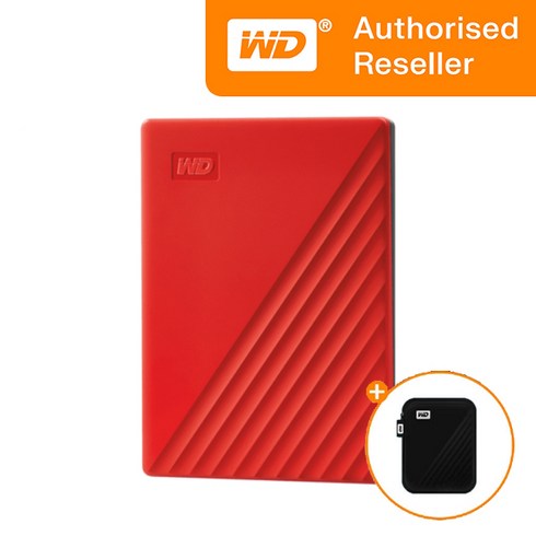 WD NEW MY PASSPORT Gen3 1TB 외장하드 + 파우치, 레드