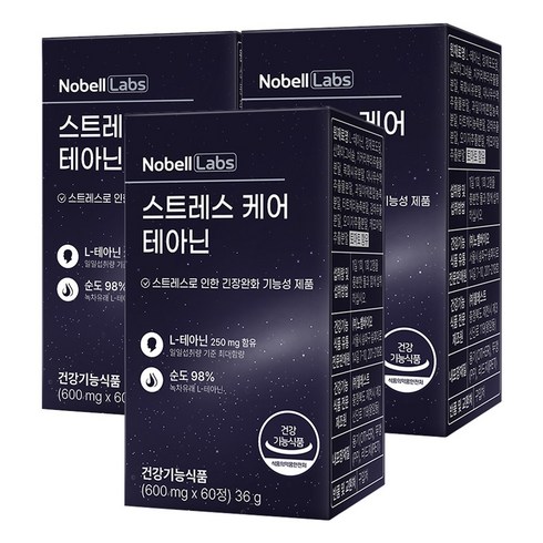 노벨랩스 스트레스 케어 테아닌 250mg, 3박스, 60정