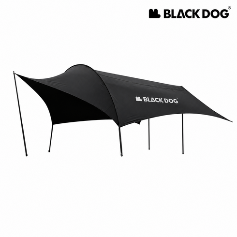BLACKDOG 블랙독 캠핑 그늘막 쉘터 텐트 타프 선택형 피크닉 차양막 CBD2300ZP019, 2-5인원, 블랙 타프 단품 (텐트 불포함)