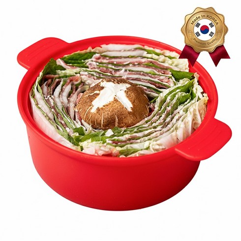 소노리떼 국산 실리콘계란찜기 전자레인지용 냄비, 레드, 1개