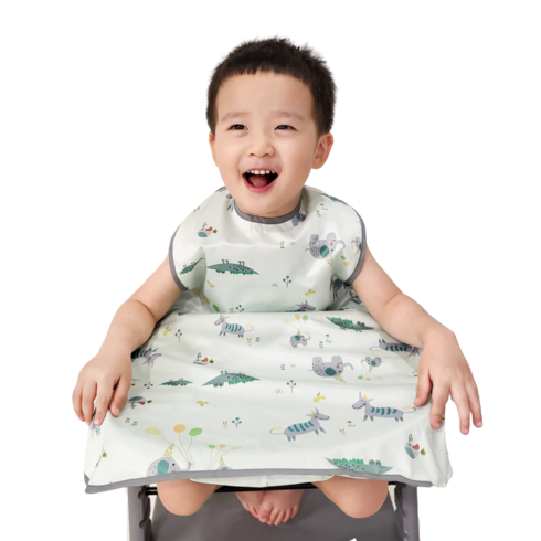 벨베이비 이유식 턱받이 나시 완전커버 라지, (리뉴얼)민트애니멀, 1개, 1개입