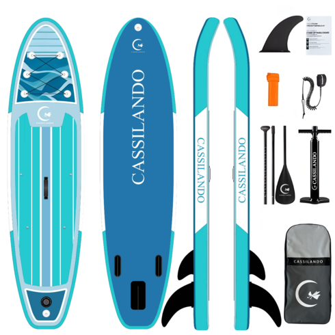 CASSILANDO SUP 패들보드 공기패들보드 서핑보드 스탠드업보드 수상레저용품 335cm, 민트블루