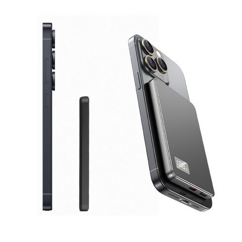 Seonsi home 맥세이프 마그네틱 보조배터리 초고속 무선충전 5000mAh, 블랙, 573-M2033Q