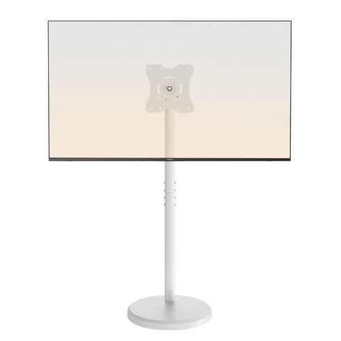 LA DERIVE TV 거치대 높이 조절 가능 이동식 TV 거치대 화면 360도 회전 가능 14-42인치 대형 스탠드형 TV 거치대, 1개(화이트)