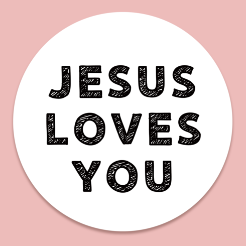 러블리주크 전도용 교회 스티커 전도 선물 포장 스티커 5.5cm, 60개, 옵션10.레터링JESUS