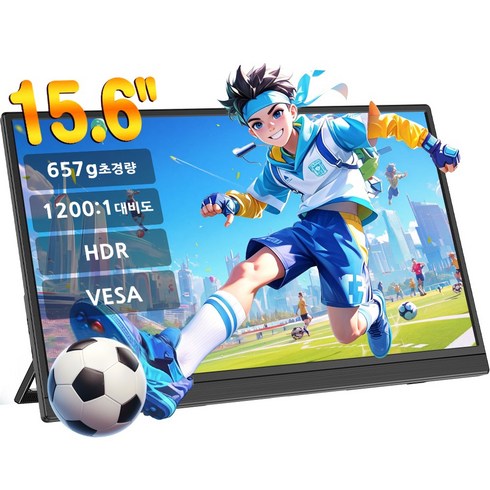 에비크 39.62 cm FHD IPS DEX 포터블 모니터 초경량 휴대용 HDR, 39.62cm, 블랙