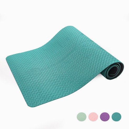 Hommy Nest TPE 요가매트 필라테스매트 와이드 홈트용 안밀리는 방음 충격방지 친환경 냄새없는 6MM HN-YGMTPE11A, 1개, 진녹색 센터라인